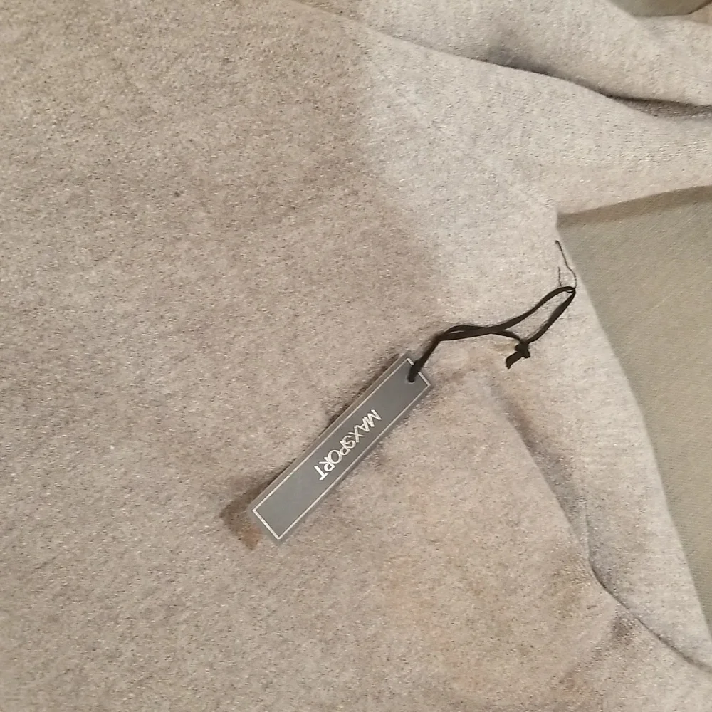 Max Sport Women Maxi Open Front Cardigan  Size L Gray Heather Abalone - Picture 8 of 12